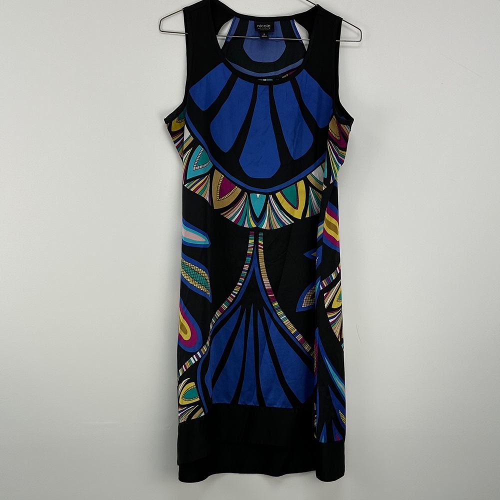 Nicole miller  Multicolor Abstract Midi Dress
